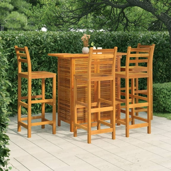 vidaXL 5 Piece Patio Bar Set Solid Wood Acacia