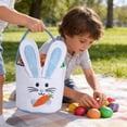 thumbnail image 4 of Easter Plush Basket for Egg and Gifts 9" W x 9.25H", Bunny Bag, Rabbit Face with Soft Ears,Blue, 4 of 5