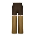 thumbnail image 4 of Dagegui Men's Cotton Linen Pants Western Vintage Straight Leg Pant Drawstring Elastic Waist Casual Trousers Big and Tall Beach Slacks Time Limited Offer Yellow XL, 4 of 5