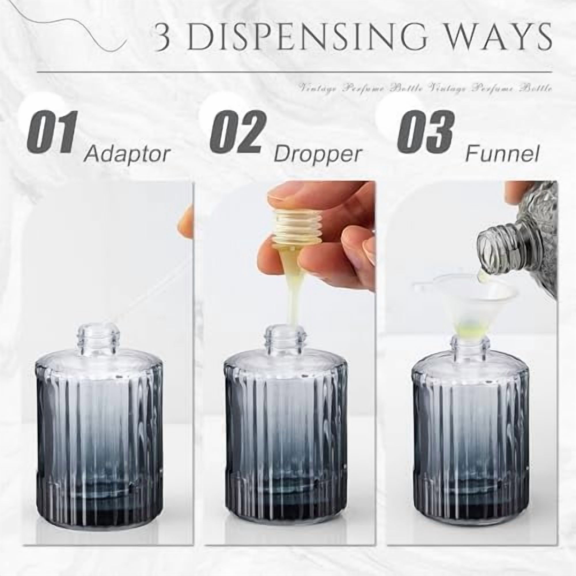 12 Pcs 50 ml Perfume Cologne Bottles Empty Refillable Travel Glass Chic Empty Perfume Spray Bottles Decorative Set for Men Women Portable Dispenser Fragrance Container Set (Black)