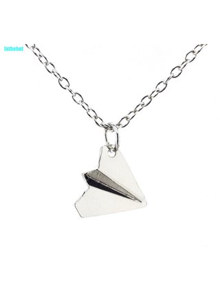 Origami Paper Plane Pendant in 14K Gold