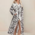 thumbnail image 3 of Long Sleeve Cotton Robes for Women Fuzzy Women's Nightgowns & Sleepshirts Oversize Length Women's Sleepwear House Womens Robe Grey, 3 of 5