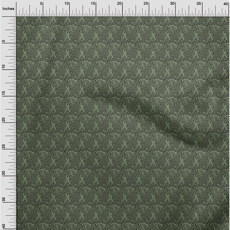 oneOone Viscose Chiffon Dark Green Fabric Paisley Dress Material Fabric  Print Fabric By The Yard 42 Inch Wide - Walmart.com