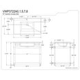 thumbnail image 4 of Kingston Brass VWP3722A8 Quadras 37" Ceramic Console Sink with Steel Base and Shelf (1-Hole), White/Brushed Nickel, 4 of 7