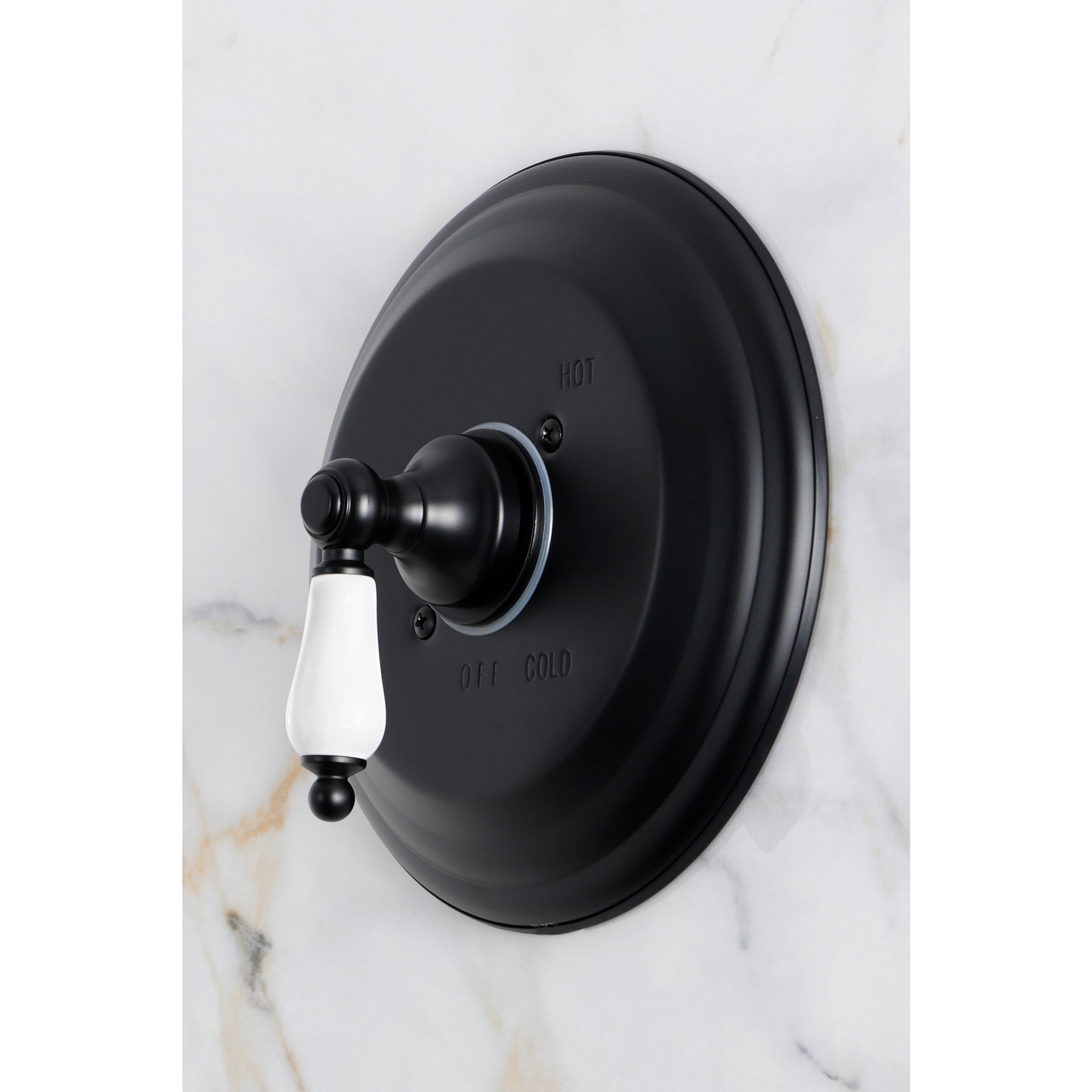 Kingston KB3630PLE Restoration Single-Handle Pressure Balanced Shower Valve and Trim Set - Valve Included in Matte Black