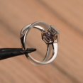 thumbnail image 3 of round cut alexandrite ring engagement ring June birthstone 14K Solid White Gold Ring wedding ring, 3 of 4