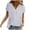 shirts 114#Light Gray, variant on Womens Summer Top Loose Fit Pleated V Neck Short Sleeve Curved Hem Flowy Shirts Blouse Beach Outdoor Versatile Vacation Clothes