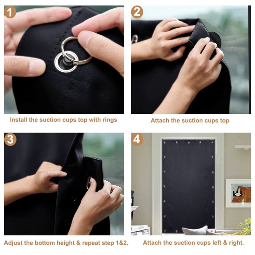 51 By 78 Inches Baby Travel Easy Install Thermal Insulated Adjustable Free Size Light Block Shade For Car Sunshade//Travel Seasaleshop Black Window Film Blackout Blind Portable Black 1 Panel