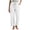 White, variant on DYTTDG Women's Casual Drawstring Waist Pants | Elastic Waist Tapered Cropped Trousers with Adjustable Hem & Pockets, Loose Fit Lounge Pants