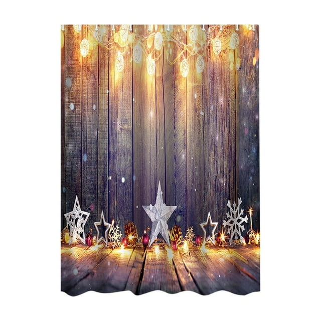 Rideau de Douche de Noël 180X90Cm Rideau de Douche de Noël avec Crochets