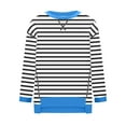 thumbnail image 5 of hxobax Striped Oversized Sweatshirt for Women Fall Colorblock Crewneck Pullover Tops Quilted Sweater, 5 of 6