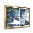 thumbnail image 3 of Designart 'Gold and Dark Blue Abstract Waves IV' Modern Framed Canvas Wall Art Print, 3 of 5