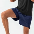 thumbnail image 7 of Mceream Mens Shorts Casual Stretch Quick Dry Athletic Shorts with Pockets Drawsting Elastic Waist Casual Solid Color Lightweight Summer Outdoor Hiking Shorts with Pockets Navy M, 7 of 7