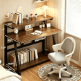 thumbnail image 5 of HDOFM 39.4 Inch Small Computer Desk for Small Space, Rolling Office Desk with Monitor Stand, Student Study Writing Desk for Bedroom, 5 of 7