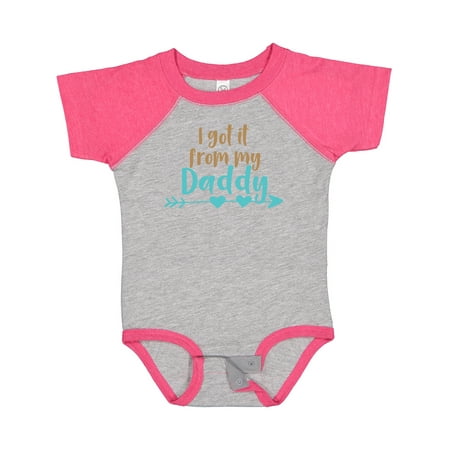 

Inktastic I Got It from My Daddy Dad Father Arrow Hearts Gift Baby Boy or Baby Girl Bodysuit