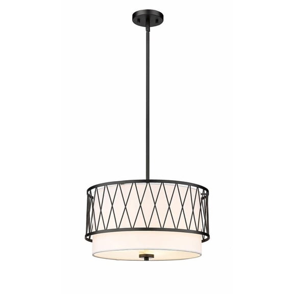 3 Light Pendant in Modern Style-10.5 inches Tall and 17 inches Wide-Matte Black Finish Bailey Street Home 372-Bel-4973343