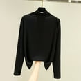 thumbnail image 2 of GigrtiJin Womens Long Sleeve Basic Tops Mock Turtleneck Solid Color Blouse Lightweight Casual Comfy Loose Shirts, 2 of 3