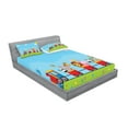 thumbnail image 2 of Ambesonne Colorful Fitted Sheet & Pillow Sham Set, Cartoon Animal Sun, Queen, Multicolor, 2 of 2