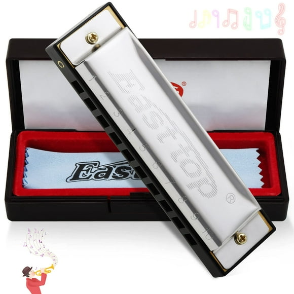 East top Harmonica, c Key Blues Harmonica for Beginners and Adults, 10 Holes Mouth Organ Blues Harp Diatonic Harmonica for For Kids christmas gift