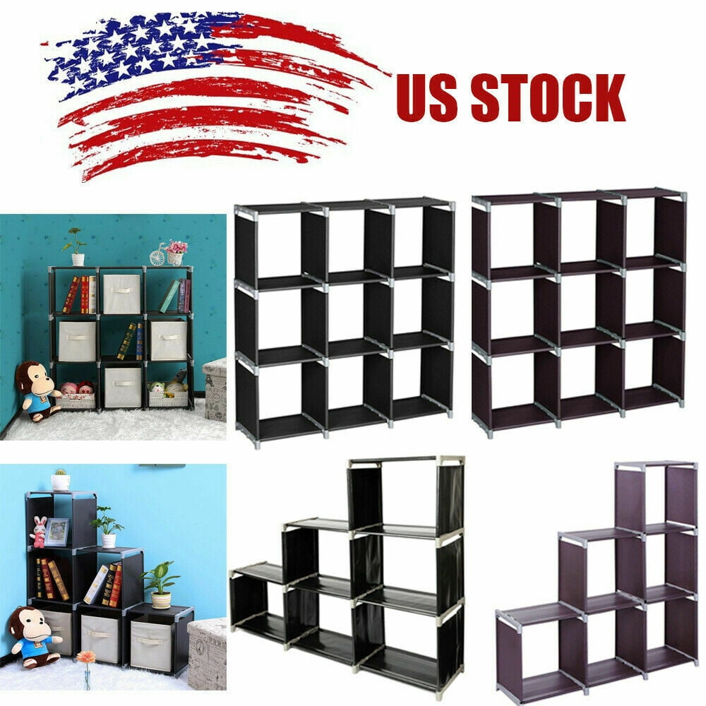 NEW SALE! Assembled 3 Tiers 9 Compartments Cube Storage Shelf Organizer Rack Holder Closet