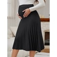 thumbnail image 2 of DARING DIVA Women's Pleated Skirt High Waist Pregnancy Midi A Line Work Skirts S Black, 2 of 8