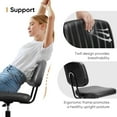 thumbnail image 4 of Small Armless Home Desk Chair with Low Back Lumbar Support, Height Adjustable PU Leather Computer Task Chair with 360° Swivel Wheels, for Small Space, Kids and Adults, New Black, 4 of 5