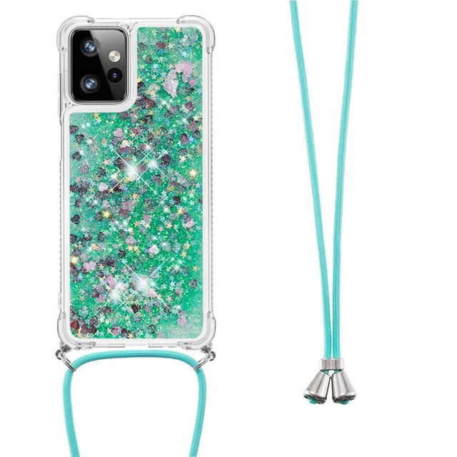 Funda FOXDOCK para Motorola Moto G Power 2023 con Cuerda Ajustable, Brillo Líquido, Protección Antigolpes y Lente – Ideal para Regalo