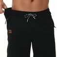 thumbnail image 2 of Yundobop Men's 9" Inseam Zipper Pocket Stretch Shorts Black 34, 2 of 5
