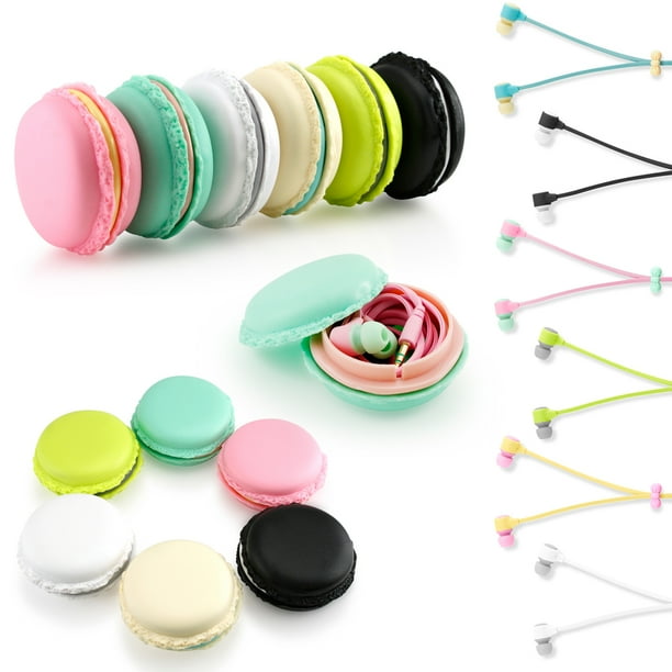Stereo 3.5mm In Ear Earphones Earbuds Headset with Macaron Case For