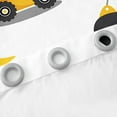 thumbnail image 4 of Construction Truck 30%-50% Blackout Curtains, Cartoon Tractor Car Curtains Excavator Bulldozer Curtains & Drapes, Equipment Trucks Window Treatments for Teens Youth, Yellow White, 4 of 5