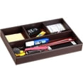 thumbnail image 1 of Organizador de cajones, bandejas de valet para mesita de noche para hombre, organizador de artículos de escritorio de cuero sintético con 4 compartimentos, 1 of 2