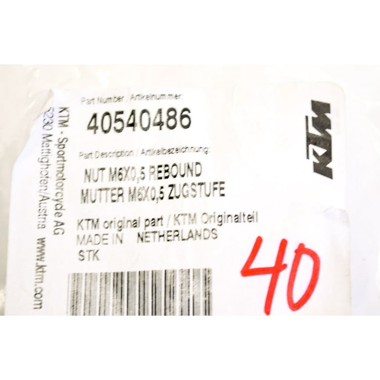 Rebound nut, M6x0.5 - 40540486 Rebound nut, M6x0.5 - 40540486