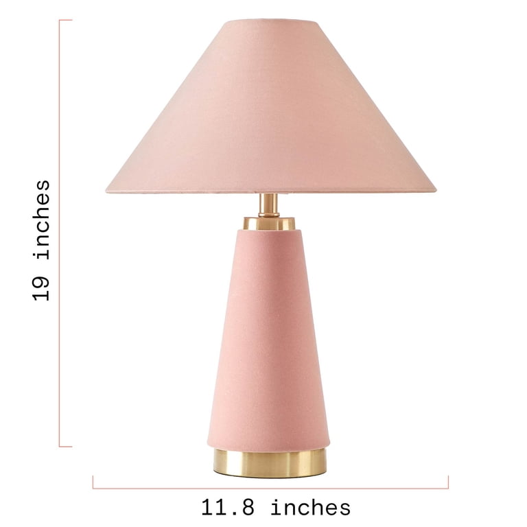 Beautiful Rose Pink Velvet Table Lamp by Drew Barrymore, 19