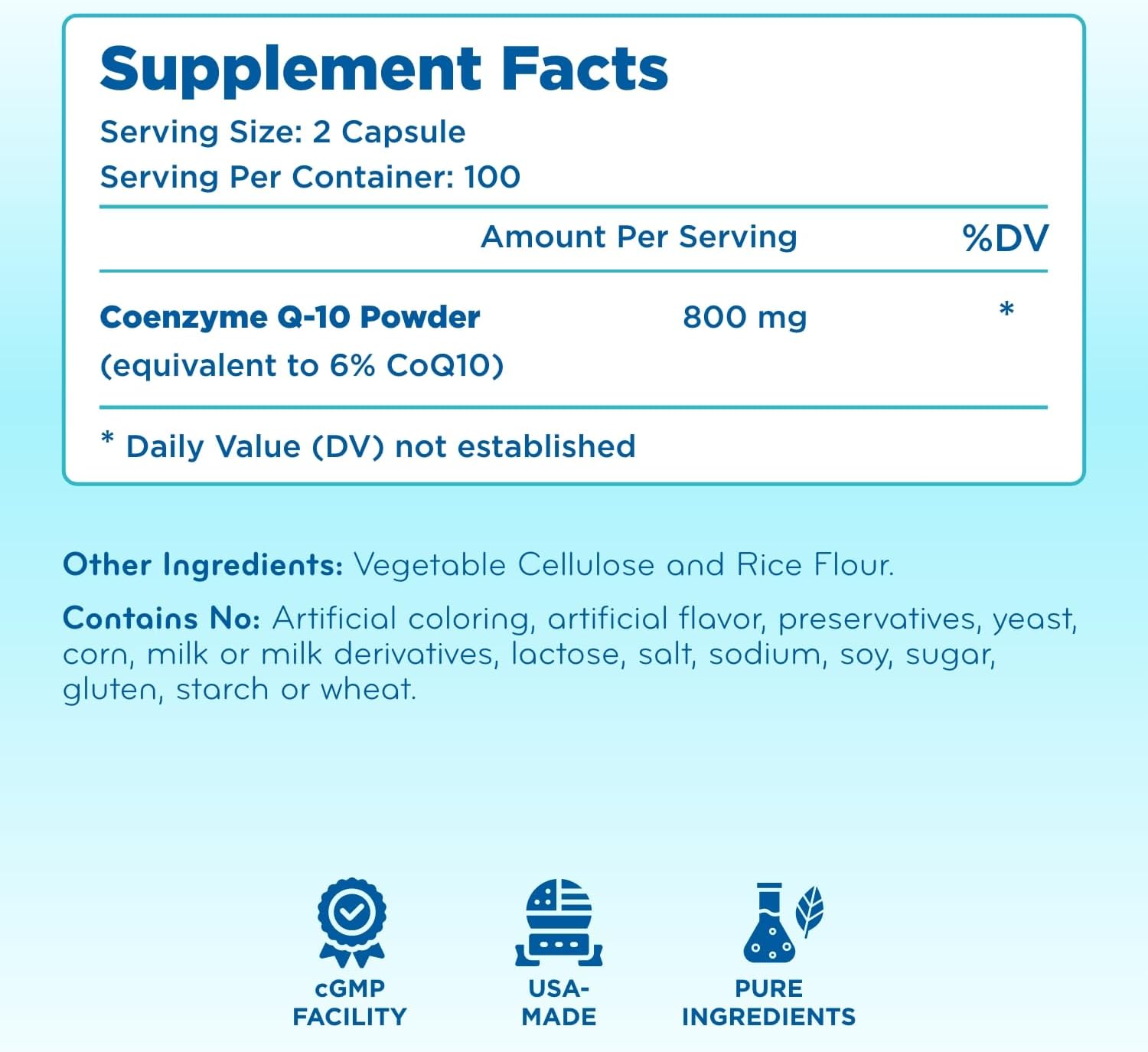 Clear Formulas Pure CoQ10 800mg Per Serving Extra Strength - 200 Veggie Capsules