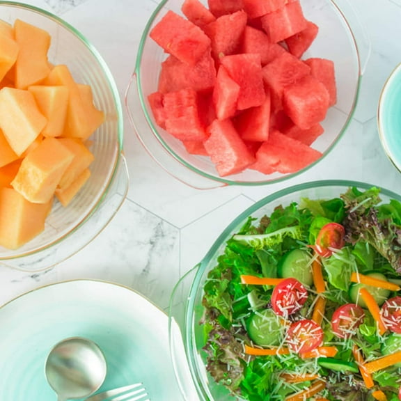 6-Piece Glass Casserole Dishes with Lids, Oven Microwave Safe Bakeware Set, Borosilicate Glass