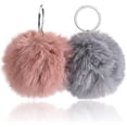 thumbnail image 1 of Sonducket Pack of 2 Hair Ball Keyrings Birthday Holiday Stainless Christmas Decoration Steel Handbag Keychains Pendant Hanging Ropa, zapatos y accesorios Miscelánea Gris Rosa 8cm Sonducket  BFH000135-00, 1 of 5