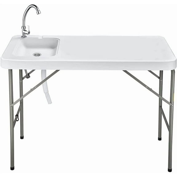 FGYRYK,Folding Table with Sink Faucet Pipe Camping Fruit Fish Cleaning Portable Garden,