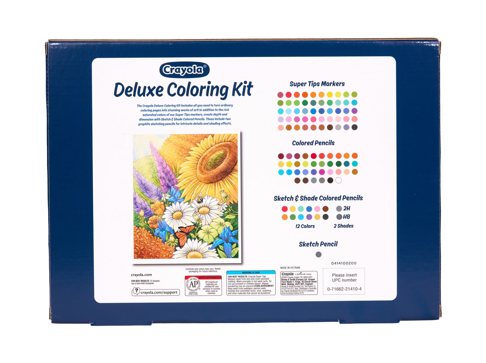 Crayola Deluxe Wildflower Adult Coloring Kit, 130+ Pcs, Arts and Crafts Activity, Gift for Teens & Adults, Ages 9+