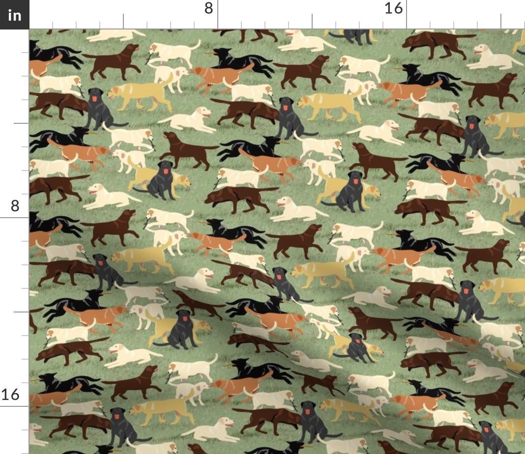 Spoonflower Fabric Labradors Dogs Labrador Retriever Printed on