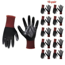 HOLLY Safety Work Gloves, Nitrile Dipped, Breathable Gloves, 10 Pairs, Large
