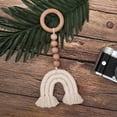thumbnail image 1 of Wood Beads Rainbow Garland with Tassels Beads Farmhouse Rustic Natural Wooden Bead String Wall Hanging for Baby Nursery Room Decor, 1 of 7