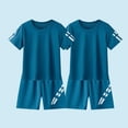 thumbnail image 5 of Miqool Boys 2-Pack Tracksuits Short Sleeve Crewneck Tee and Athletic Shorts Set Summer Sportswear for Kids 3-14 Years, 5 of 5