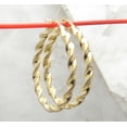 thumbnail image 4 of Sparkle Jewels Twisted Round Hoop Earrings for Women 14K Yellow Gold Plated Silver, 4 of 4