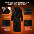 thumbnail image 6 of VULCANODON Mens Robe Big and Tall with Hood,Full Length Plush Robe for Men Long Fleece Bathrobe（Black, Small-Medium）, 6 of 7
