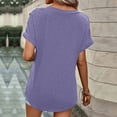thumbnail image 7 of Open Back Athletic Tees For Women Quick Dry Casual Comfy Yoga Tops Crew Neck Short Sleeve Tunic Tops (XL, Purple), 7 of 7