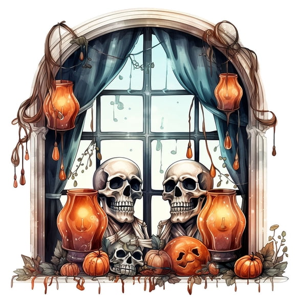 Living Room Decor Halloween Skeleton Window Stickers Self Adhesive Wall Stickers Halloween Living Room Halloween Decoration Bedroom Mural Halloween Corridor Halloween Decoration