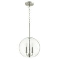 thumbnail image 3 of 873-3-80 Quorum Lighting 3 Light Globe Pendant in Crystal style - 12 inches wide by 14 inches high-Aged Brass Finish    -Traditional Installation, 3 of 4