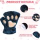 thumbnail image 3 of Guantes de peluche de invierno sin dedos con forma de garra de oso y garra de gato, 3 of 5