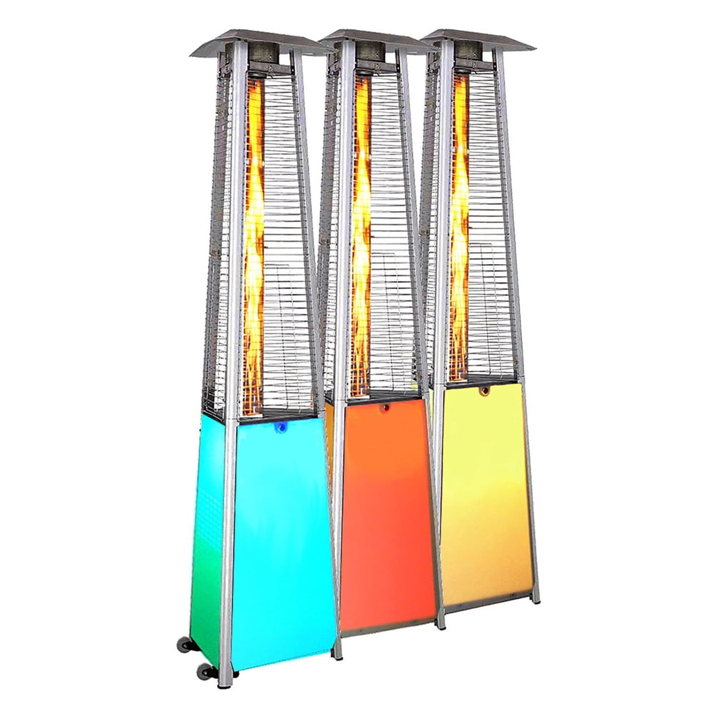 Sunheat Contemporary Triangle LED Glass Tube Patio Heater