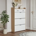 thumbnail image 2 of Jopath Shoe Organizer White +Oak Color Shoe Cabinet With 3 Doors 2 Drawers,Large Space For Storage With 2 Drawers, Shoe Storage Cabinet For Living Room, Hallway, Entryway, 2 of 6